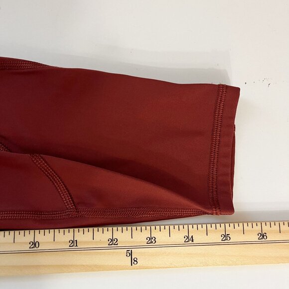 Athleta Rainer Tight Burnt Orange Zipper Leggings Workout Athletic Size Small - Picture 9 of 9